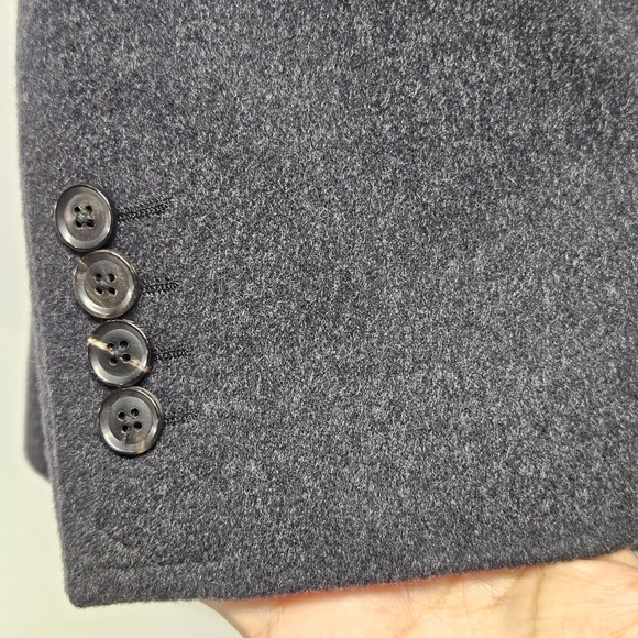 Cardinal of Canada Cashmere Blazer Sport Coat Mens 46L Charcoal Gray Luxury Work - Picture 9 of 14
